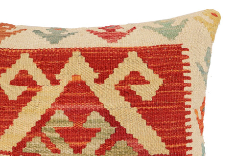 handmade Traditional Pillow Rust Beige Hand-Woven SQUARE 100% WOOL Hand woven turkish pillow2 x 2