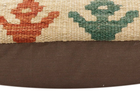 handmade Traditional Pillow Rust Beige Hand-Woven SQUARE 100% WOOL Hand woven turkish pillow2 x 2
