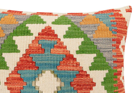 handmade Traditional Pillow Rust Blue Hand-Woven SQUARE 100% WOOL Hand woven turkish pillow2 x 2