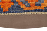 handmade Traditional Pillow Blue Rust Hand-Woven SQUARE 100% WOOL Hand woven turkish pillow2' x 2'