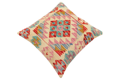 handmade Traditional Pillow Beige Red Hand-Woven SQUARE 100% WOOL Hand woven turkish pillow2 x 2