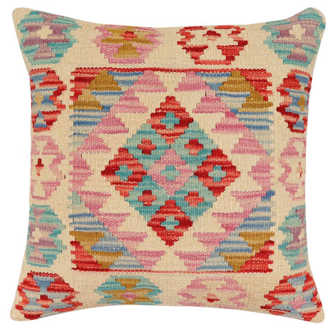 handmade Traditional Pillow Beige Red Hand-Woven SQUARE 100% WOOL Hand woven turkish pillow2 x 2