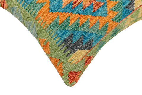 handmade Traditional Pillow Rust Blue Hand-Woven SQUARE 100% WOOL Hand woven turkish pillow2 x 2