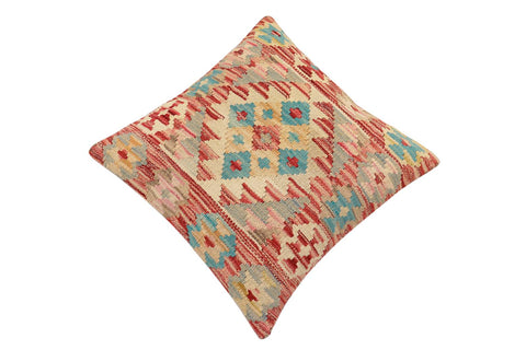 handmade Traditional Pillow Red Beige Hand-Woven SQUARE 100% WOOL Hand woven turkish pillow2 x 2