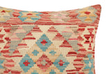 handmade Traditional Pillow Red Beige Hand-Woven SQUARE 100% WOOL Hand woven turkish pillow2' x 2'