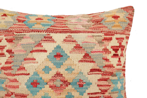 handmade Traditional Pillow Red Beige Hand-Woven SQUARE 100% WOOL Hand woven turkish pillow2 x 2