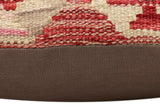 handmade Traditional Pillow Red Beige Hand-Woven SQUARE 100% WOOL Hand woven turkish pillow2' x 2'