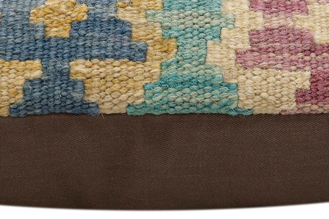 handmade Traditional Pillow Blue Red Hand-Woven SQUARE 100% WOOL Hand woven turkish pillow2 x 2