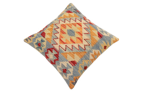 handmade Traditional Pillow Blue Red Hand-Woven SQUARE 100% WOOL Hand woven turkish pillow2 x 2