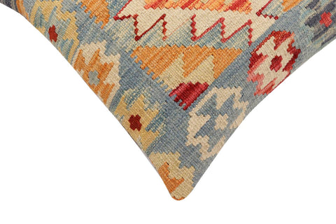 handmade Traditional Pillow Blue Red Hand-Woven SQUARE 100% WOOL Hand woven turkish pillow2 x 2