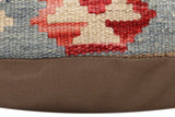 handmade Traditional Pillow Blue Red Hand-Woven SQUARE 100% WOOL Hand woven turkish pillow2' x 2'