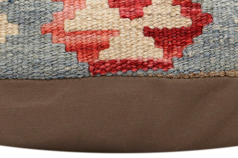 handmade Traditional Pillow Blue Red Hand-Woven SQUARE 100% WOOL Hand woven turkish pillow2 x 2