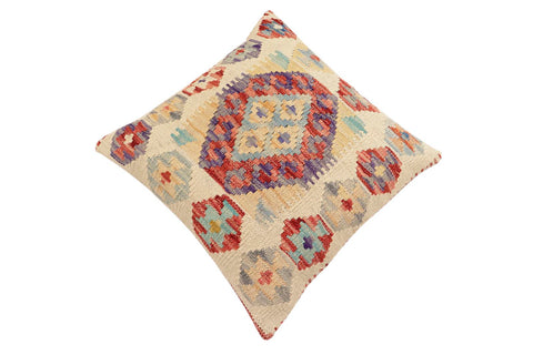handmade Traditional Pillow Beige Red Hand-Woven SQUARE 100% WOOL Hand woven turkish pillow2 x 2