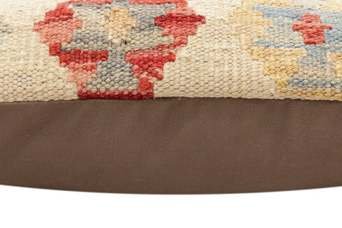 handmade Traditional Pillow Beige Red Hand-Woven SQUARE 100% WOOL Hand woven turkish pillow2 x 2