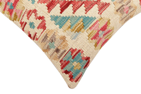 handmade Traditional Pillow Beige Red Hand-Woven SQUARE 100% WOOL Hand woven turkish pillow2 x 2