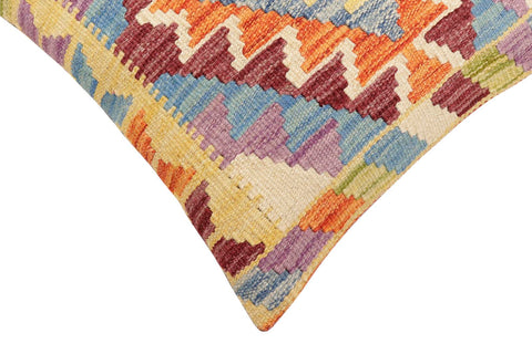 handmade Traditional Pillow Rust Blue Hand-Woven SQUARE 100% WOOL Hand woven turkish pillow2 x 2