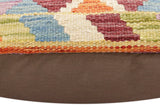 handmade Traditional Pillow Rust Blue Hand-Woven SQUARE 100% WOOL Hand woven turkish pillow2' x 2'