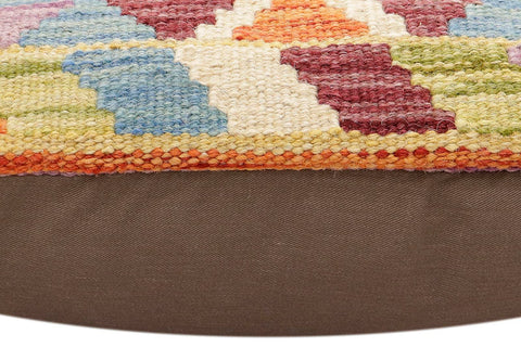 handmade Traditional Pillow Rust Blue Hand-Woven SQUARE 100% WOOL Hand woven turkish pillow2 x 2