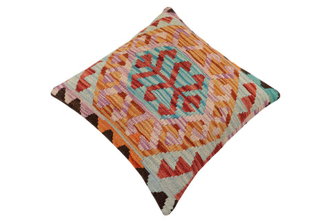 handmade Traditional Pillow Red Blue Hand-Woven SQUARE 100% WOOL Hand woven turkish pillow2 x 2