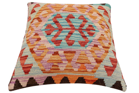 handmade Traditional Pillow Red Blue Hand-Woven SQUARE 100% WOOL Hand woven turkish pillow2 x 2