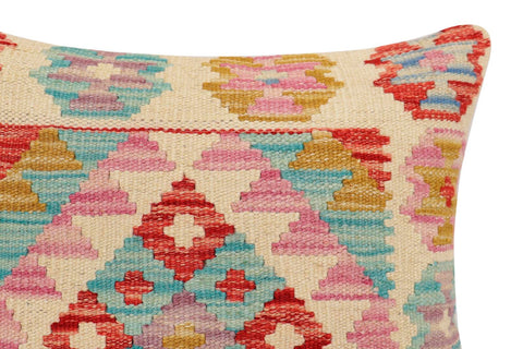 handmade Traditional Pillow Beige Red Hand-Woven SQUARE 100% WOOL Hand woven turkish pillow2 x 2