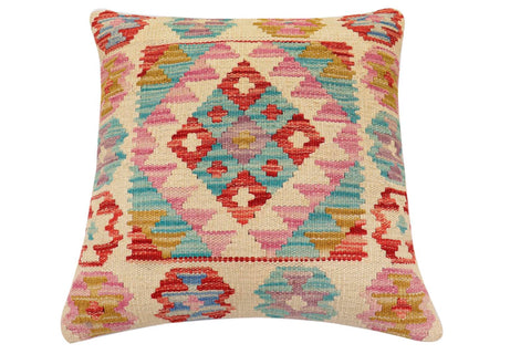 handmade Traditional Pillow Beige Red Hand-Woven SQUARE 100% WOOL Hand woven turkish pillow2 x 2