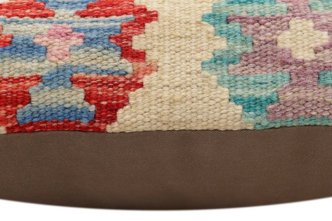 handmade Traditional Pillow Beige Red Hand-Woven SQUARE 100% WOOL Hand woven turkish pillow2 x 2