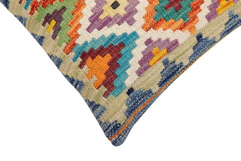 handmade Traditional Pillow Rust Blue Hand-Woven SQUARE 100% WOOL Hand woven turkish pillow2 x 2