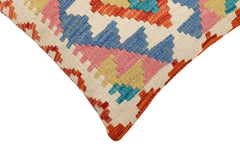 handmade Traditional Pillow Rust Beige Hand-Woven SQUARE 100% WOOL Hand woven turkish pillow2' x 2'