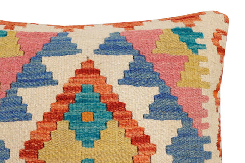 handmade Traditional Pillow Rust Beige Hand-Woven SQUARE 100% WOOL Hand woven turkish pillow2 x 2