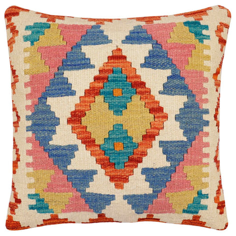 handmade Traditional Pillow Rust Beige Hand-Woven SQUARE 100% WOOL Hand woven turkish pillow2 x 2