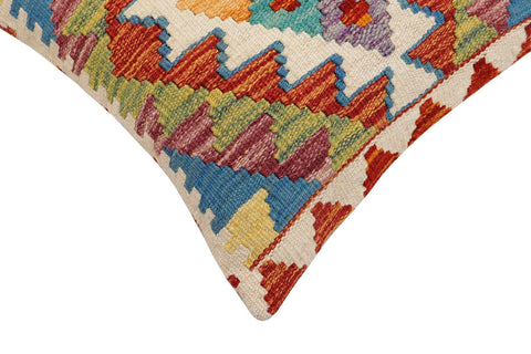 handmade Traditional Pillow Rust Blue Hand-Woven SQUARE 100% WOOL Hand woven turkish pillow2 x 2
