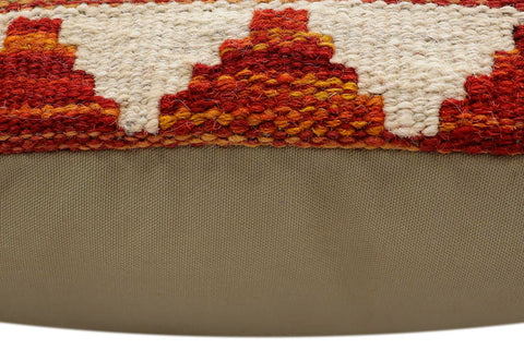 handmade Traditional Pillow Rust Blue Hand-Woven SQUARE 100% WOOL Hand woven turkish pillow2 x 2