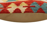 handmade Traditional Pillow Rust Blue Hand-Woven SQUARE 100% WOOL Hand woven turkish pillow2' x 2'