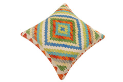 handmade Traditional Pillow Rust Beige Hand-Woven SQUARE 100% WOOL Hand woven turkish pillow2' x 2'