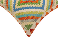 handmade Traditional Pillow Rust Beige Hand-Woven SQUARE 100% WOOL Hand woven turkish pillow2' x 2'