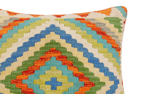 handmade Traditional Pillow Rust Beige Hand-Woven SQUARE 100% WOOL Hand woven turkish pillow2 x 2