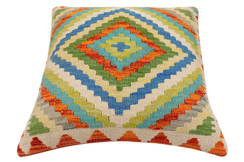 handmade Traditional Pillow Rust Beige Hand-Woven SQUARE 100% WOOL Hand woven turkish pillow2 x 2