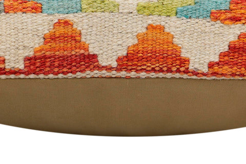 handmade Traditional Pillow Rust Beige Hand-Woven SQUARE 100% WOOL Hand woven turkish pillow2 x 2