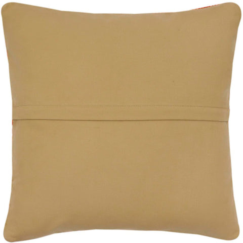 handmade Traditional Pillow Rust Beige Hand-Woven SQUARE 100% WOOL Hand woven turkish pillow2 x 2