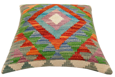 handmade Traditional Pillow Rust Beige Hand-Woven SQUARE 100% WOOL Hand woven turkish pillow2 x 2