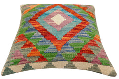 handmade Traditional Pillow Rust Beige Hand-Woven SQUARE 100% WOOL Hand woven turkish pillow2' x 2'