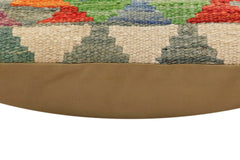 handmade Traditional Pillow Rust Beige Hand-Woven SQUARE 100% WOOL Hand woven turkish pillow2' x 2'