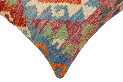 handmade Traditional Pillow Rust Blue Hand-Woven SQUARE 100% WOOL Hand woven turkish pillow2 x 2