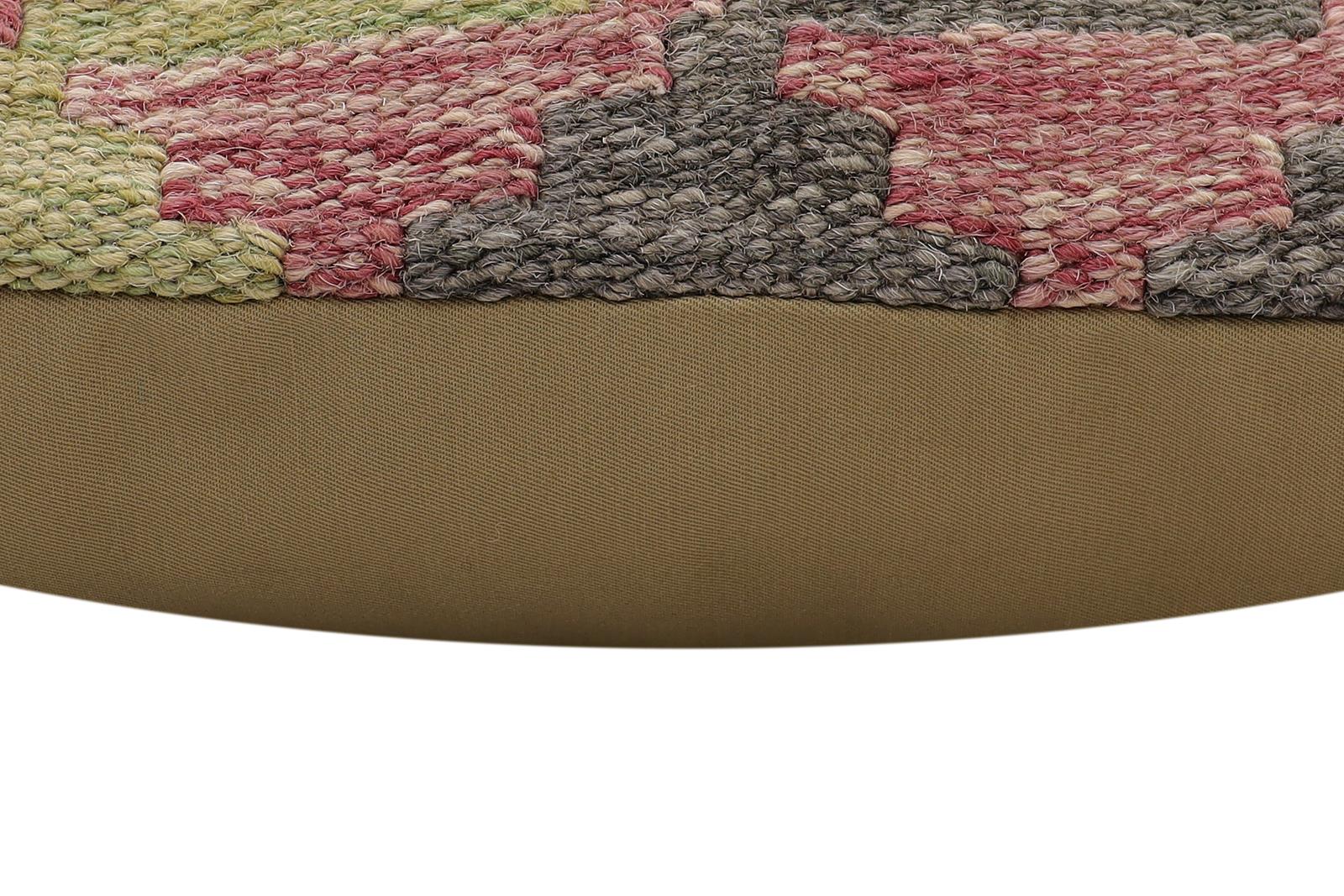 handmade Traditional Pillow Rust Blue Hand-Woven SQUARE 100% WOOL Hand woven turkish pillow2' x 2'