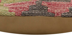 handmade Traditional Pillow Rust Blue Hand-Woven SQUARE 100% WOOL Hand woven turkish pillow2' x 2'