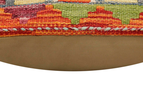 handmade Traditional Pillow Rust Blue Hand-Woven SQUARE 100% WOOL Hand woven turkish pillow2 x 2