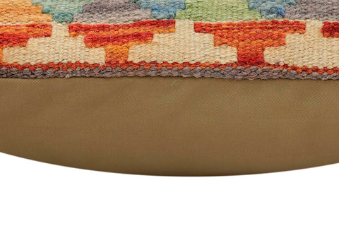 handmade Traditional Pillow Rust Blue Hand-Woven SQUARE 100% WOOL  Hand woven turkish pillow  2 x 2