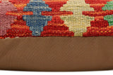 handmade Traditional Pillow Rust Blue Hand-Woven SQUARE 100% WOOL Hand woven turkish pillow2' x 2'