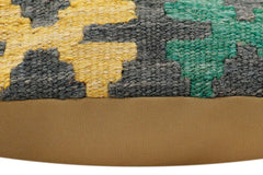 handmade Traditional Pillow Rust Charcoal Hand-Woven SQUARE 100% WOOL Hand woven turkish pillow2' x 2'